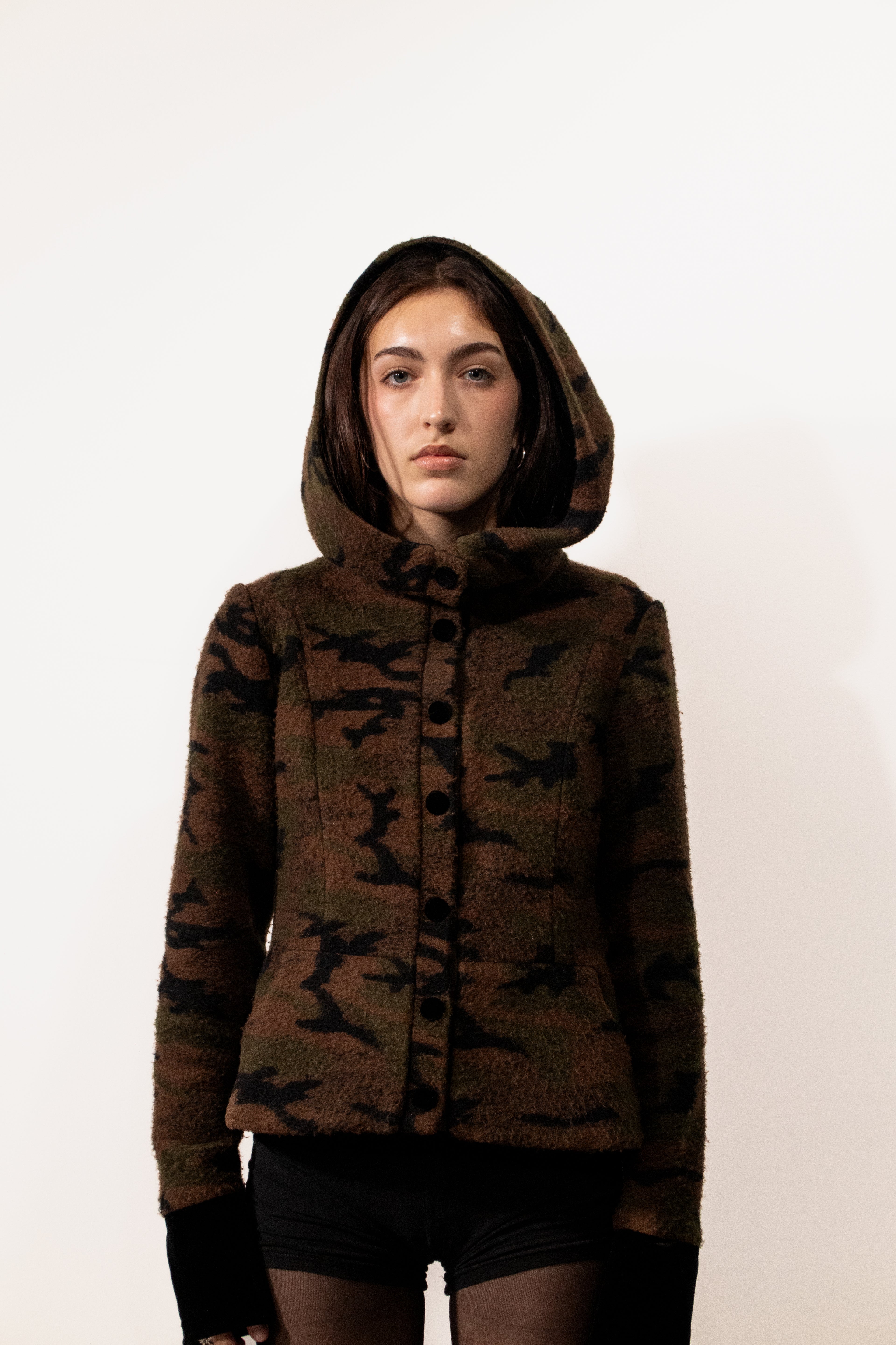 Lili jacket - women's Camouflage Jacket with High Collar