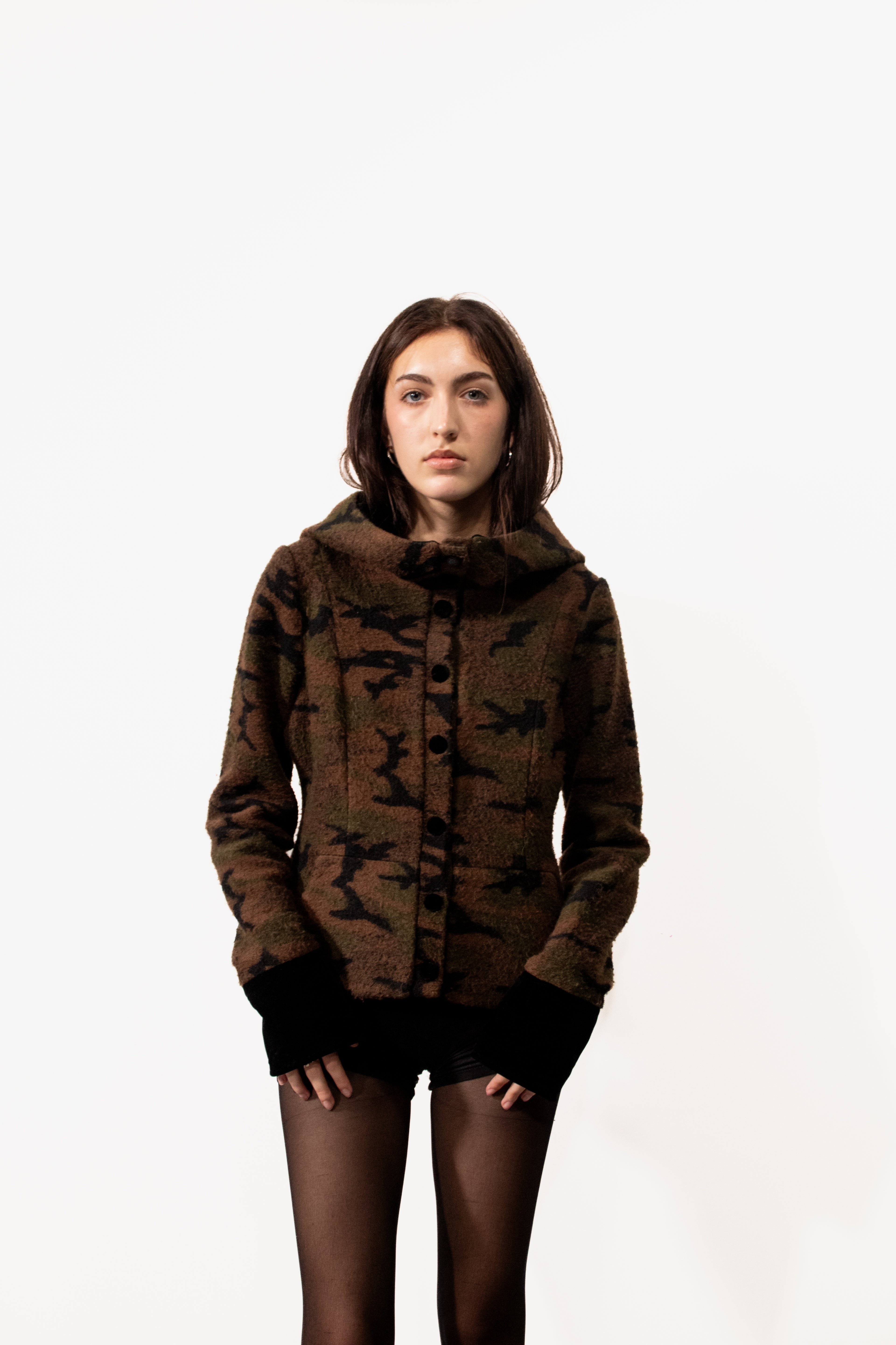 Lili jacket - women's Camouflage Jacket with High Collar